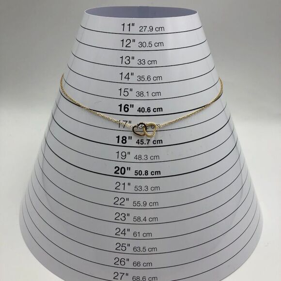 18K Gold Plated Women's Dual Interlocking Heart Necklace Romantic Love Gift - Picture 10 of 12